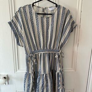 Primark Blue and Cream Striped Blouse